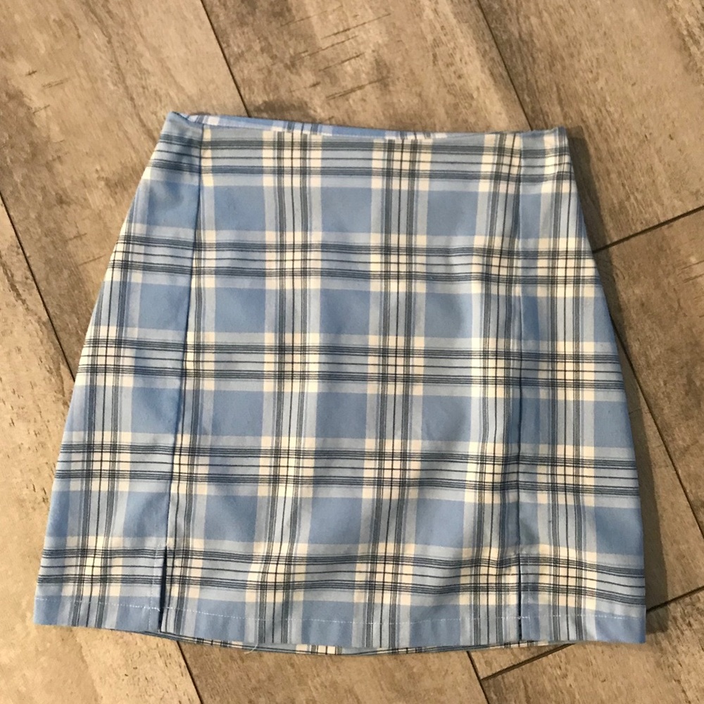 Brandy Melville Plaid Blue Mini Skirt